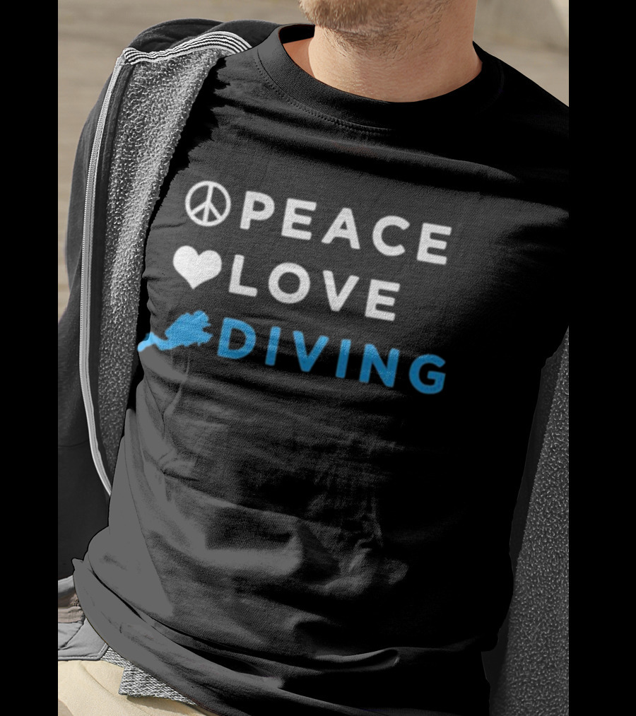 Peace Heart Diver Icon Letters T-Shirt