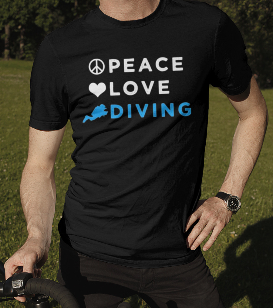 Peace Heart Diver Icon Letters T-Shirt