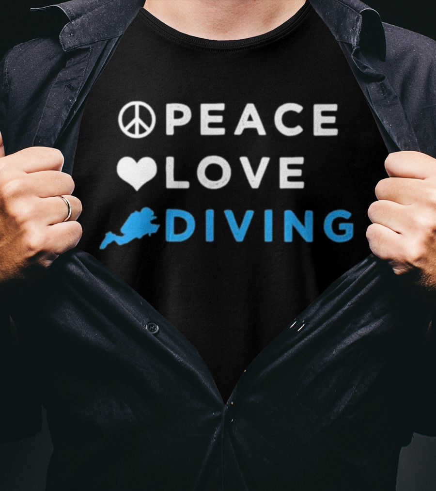 Peace Heart Diver Icon Letters T-Shirt