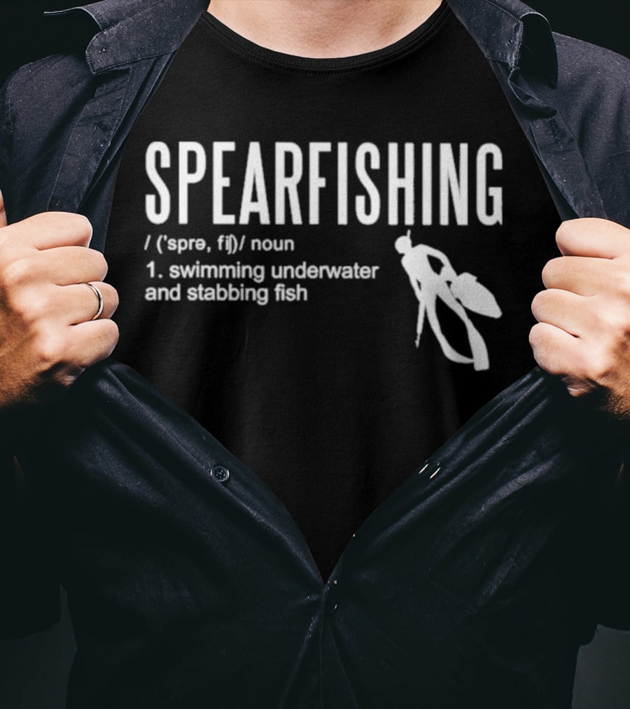 SPEARFISHING Swimming Underwater And Stabbing Fish T-Shirt