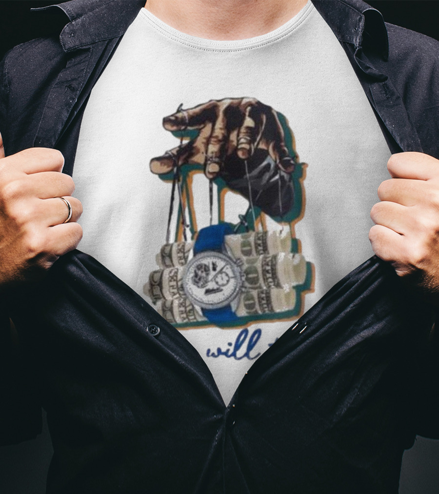Makobi Time Will Tell Hand Controlling Watch And Money Rolls T-Shirt