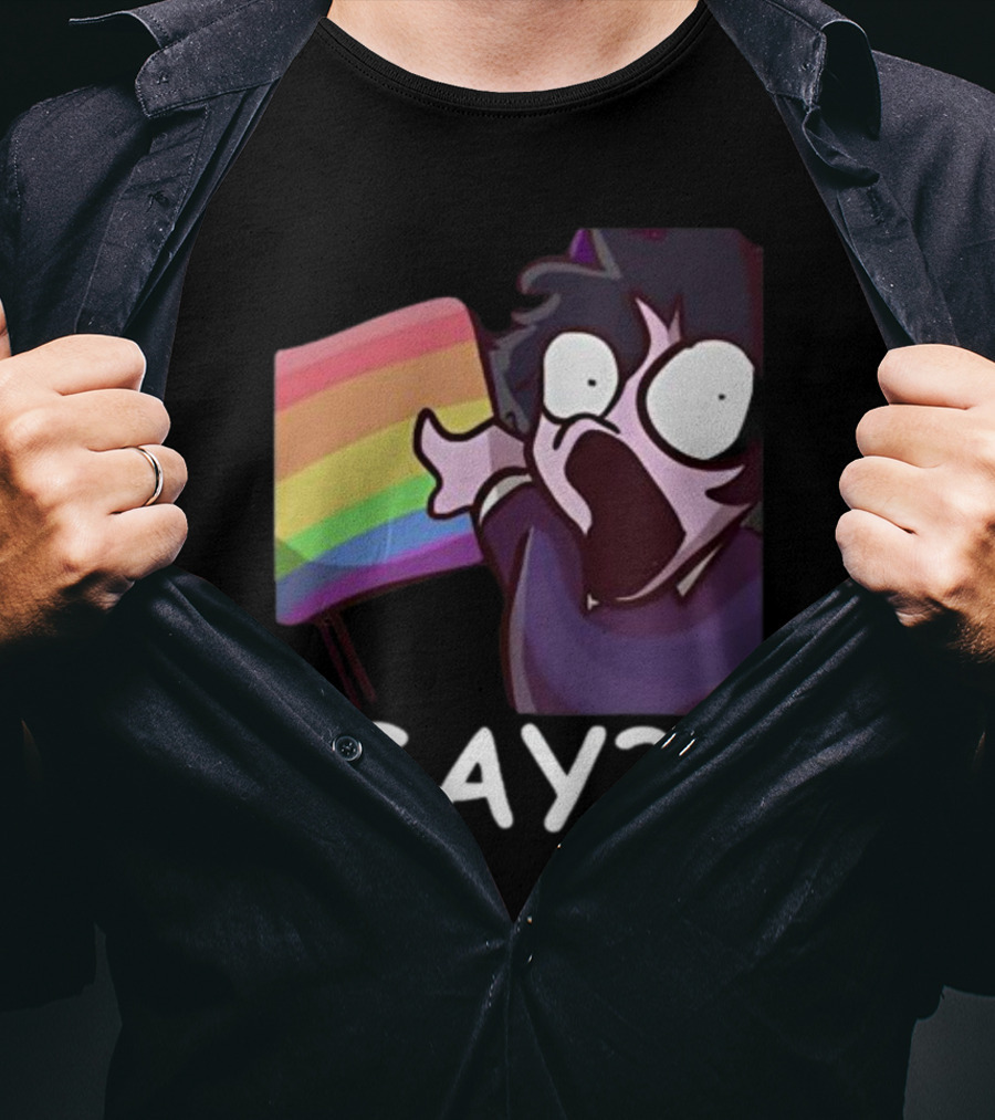 Jellybean Gay? Rainbow Flag Shocked Reaction T-Shirt