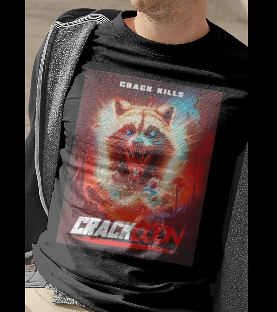 Crack Kills Crackcoon Raccoon Monster T-Shirt