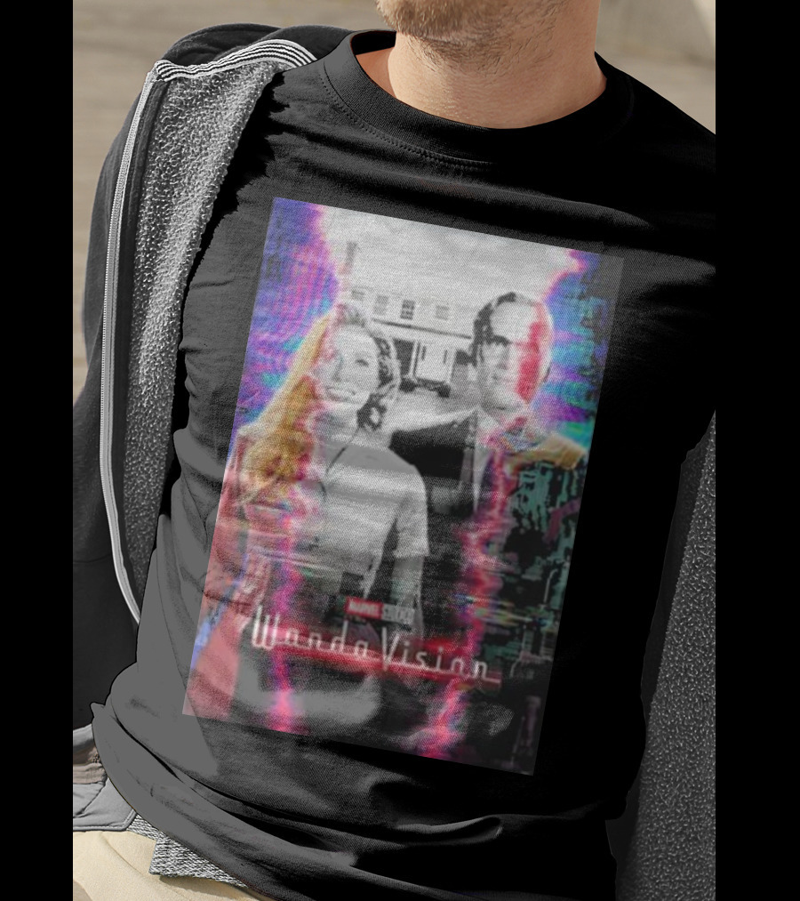 Marvel Studios WandaVision Colorful Glitch Effect Retro TV T-Shirt