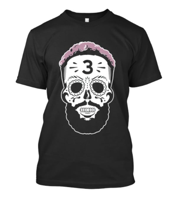 Sugar Skull Beard Art Pink Edition 3 T-Shirt