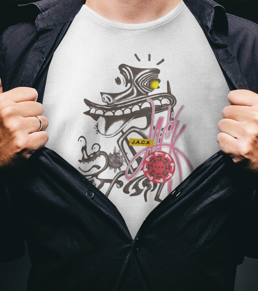 J.A.C.K. Artifacts Travis Scott Merch With Neon Cartoon T-Shirt