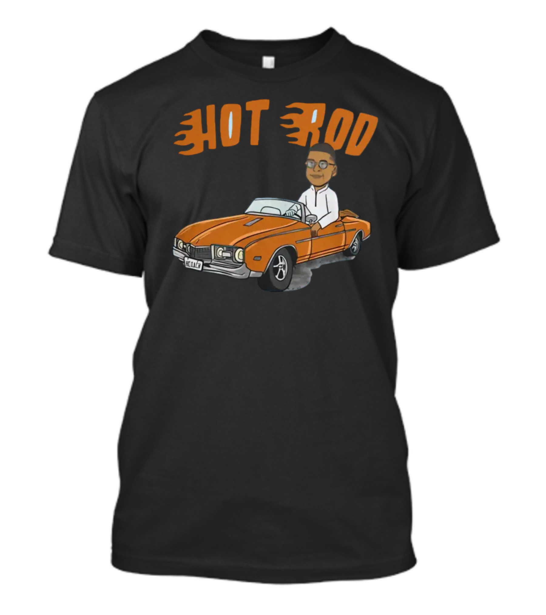 Hot Rod Flame Letters Cartoon Car T-Shirt