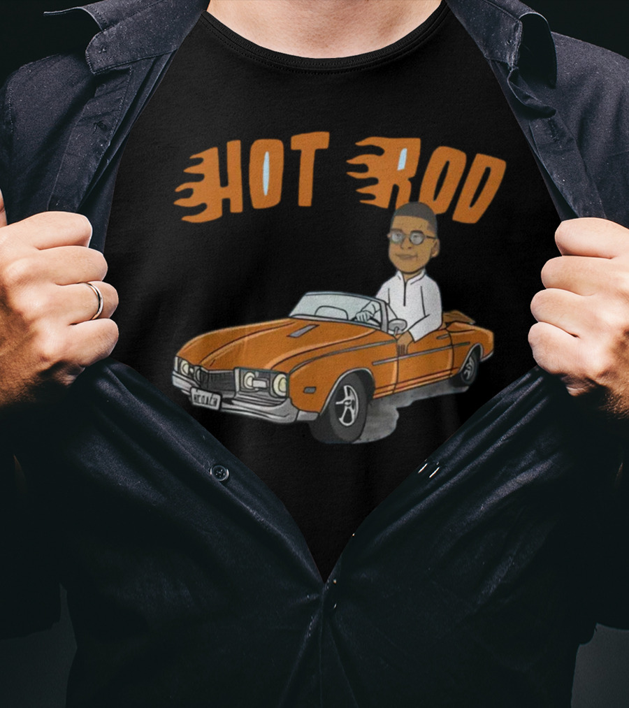 Hot Rod Flame Letters Cartoon Car T-Shirt
