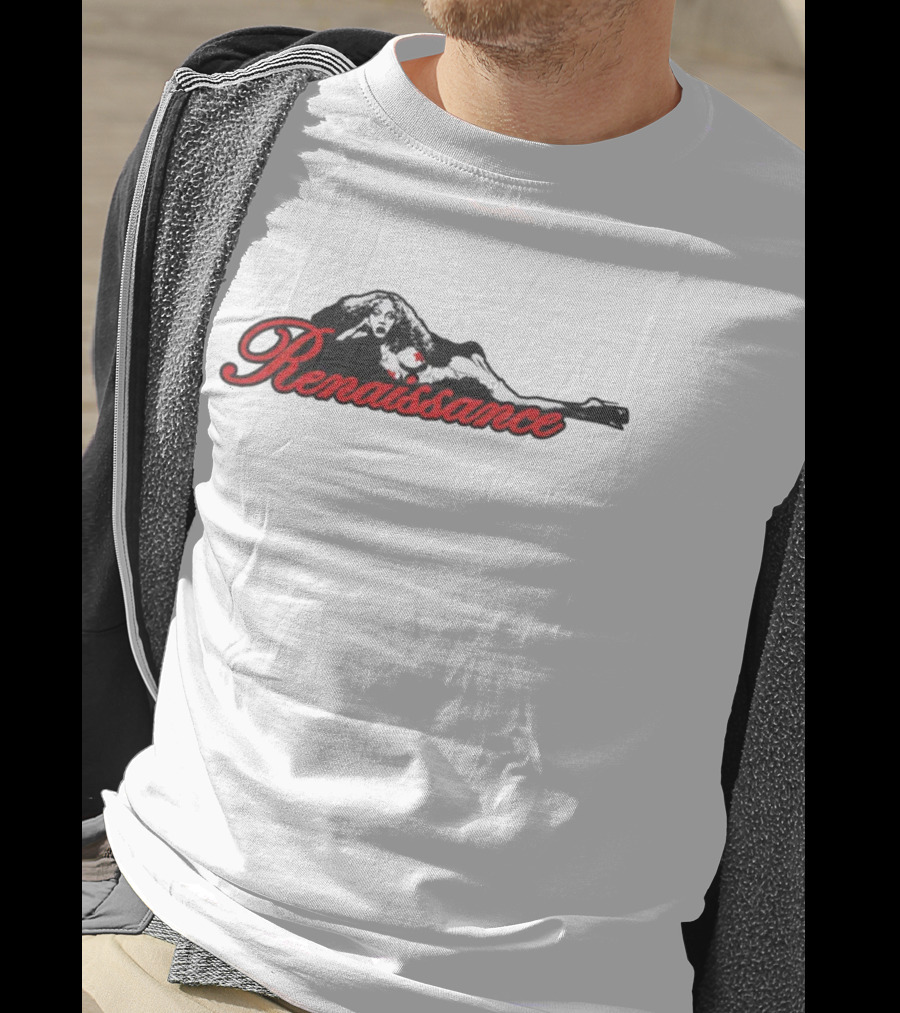 Beyonce Renaissance Ringer Black Image Relaxed Pose T-Shirt