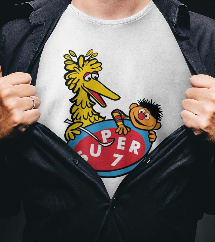 Big Bird And Ernie Super 7 Alphabet Soup T-Shirt