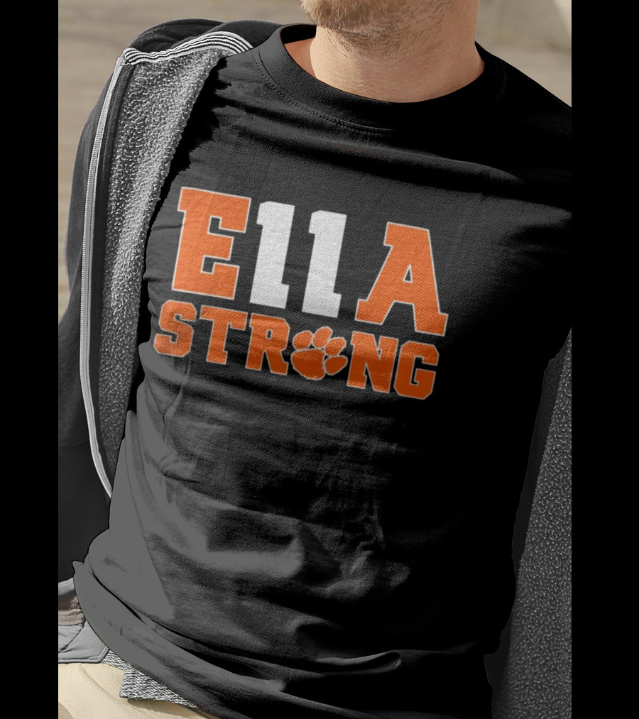 Clemson Tigers Ella Strong 11 Clemson University Football Paw T-Shirt