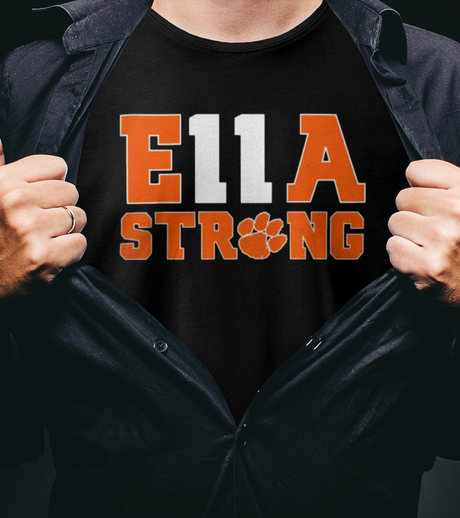 Clemson Tigers Ella Strong 11 Clemson University Football Paw T-Shirt