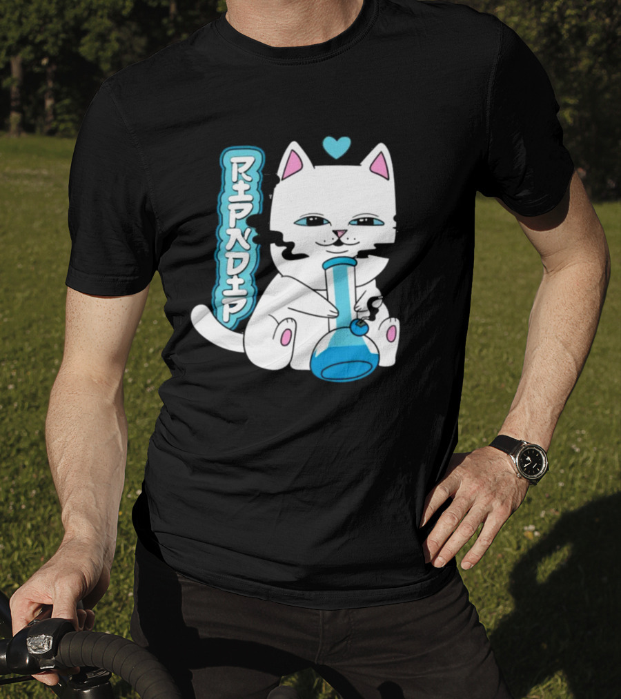 Ripndip Clothing Cat With Bong And Heart Motif T-Shirt
