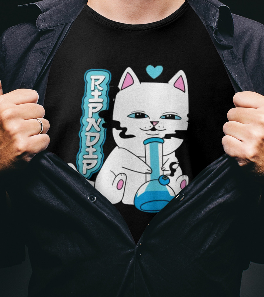 Ripndip Clothing Cat With Bong And Heart Motif T-Shirt