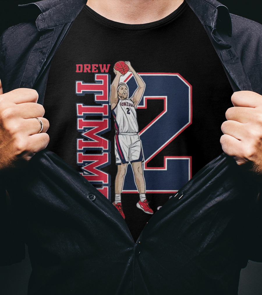 Drew Timme Gonzaga Basketball Number 2 Player Gonzaga University T-Shirt