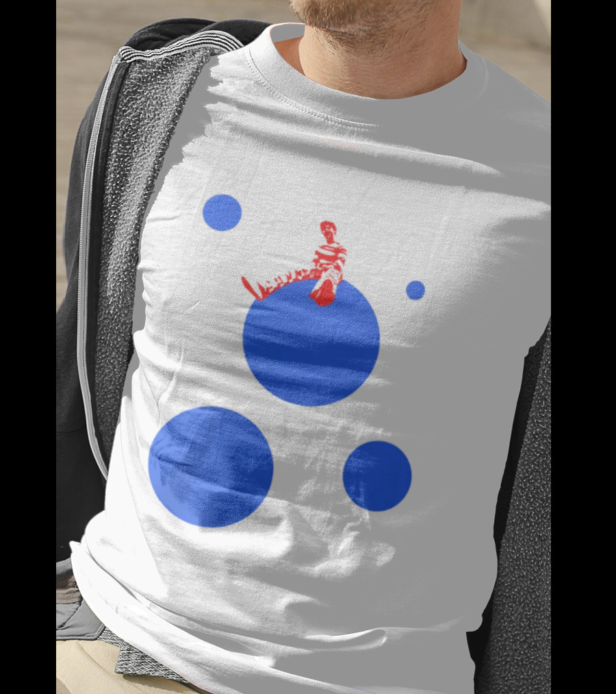 Harry's Styles Merch Red Figure Blue Polka Dot T-Shirt