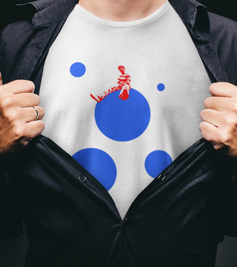 Harry's Styles Merch Red Figure Blue Polka Dot T-Shirt