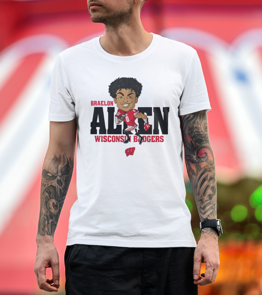 Braelon Allen Wisconsin Badgers Red Uniform T-Shirt