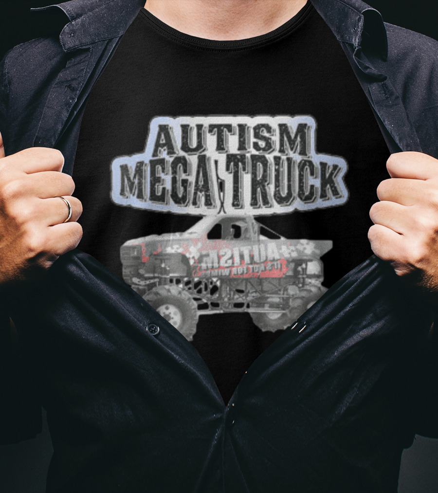 Autism Mega Truck Monster Truck Autism Awareness T-Shirt