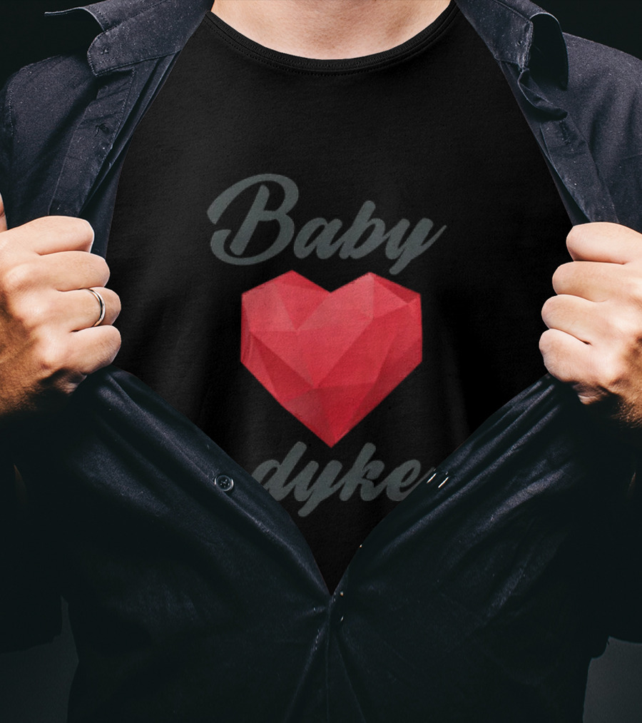 Baby Dyke Geometric Heart T-Shirt