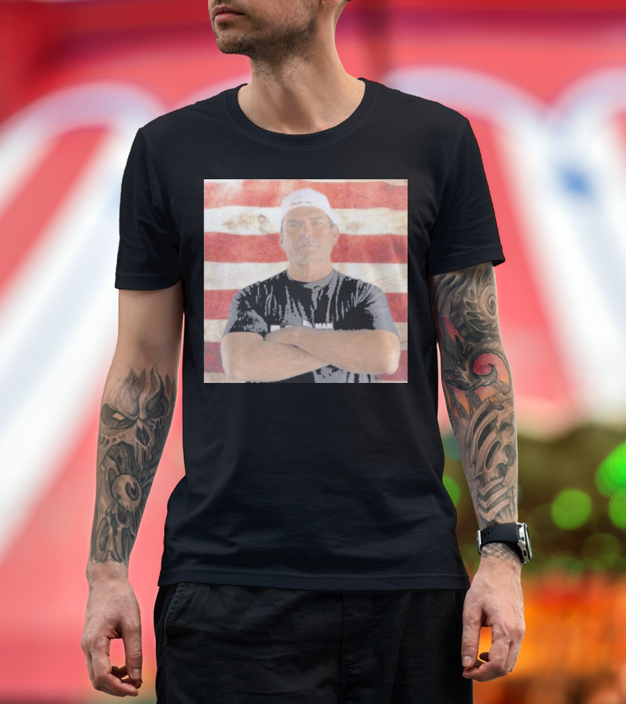 Be A Man Bam USA American Flag Background T-Shirt