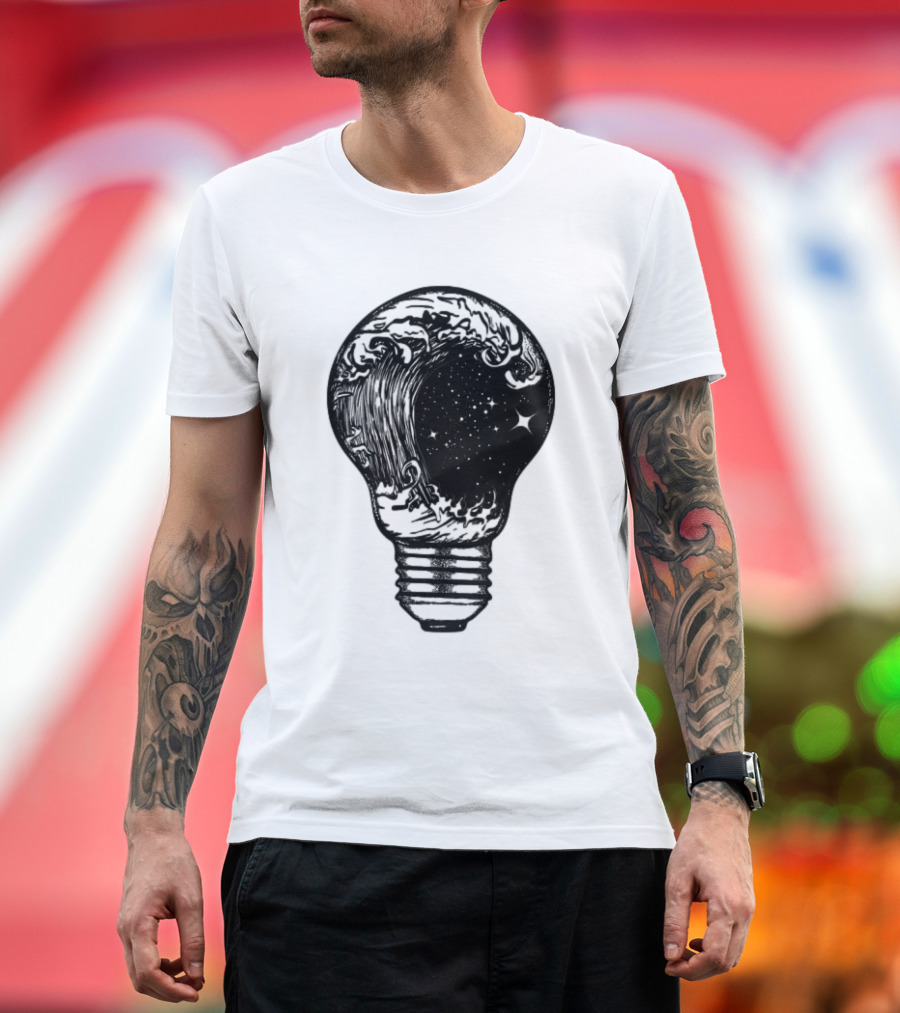 Perfect Storm Within Light Bulb With Cosmic Tattoo T-Shirt