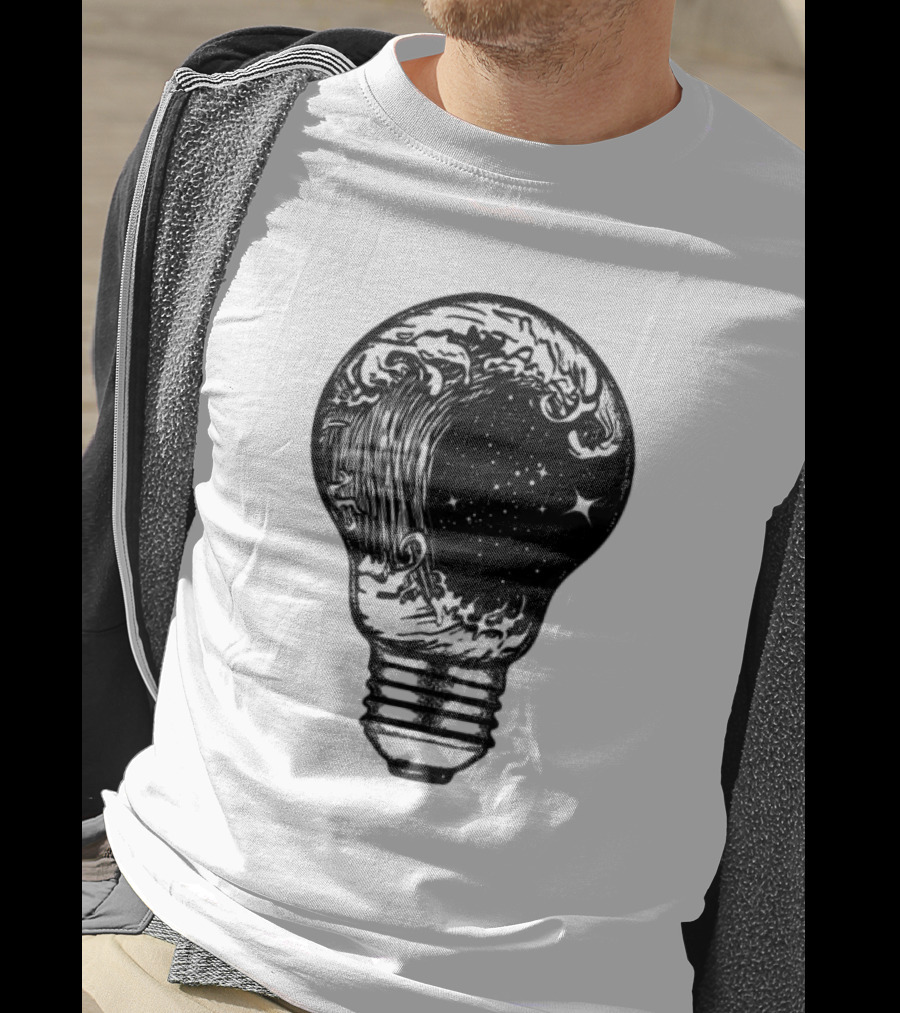 Perfect Storm Within Light Bulb With Cosmic Tattoo T-Shirt