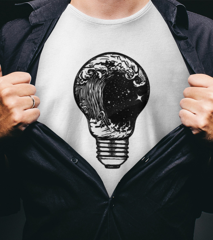 Perfect Storm Within Light Bulb With Cosmic Tattoo T-Shirt