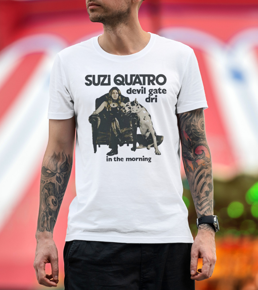 Suzi Quatro Devil Gate Drive In The Morning with Woman and Dalmatian Chair T-Shirt