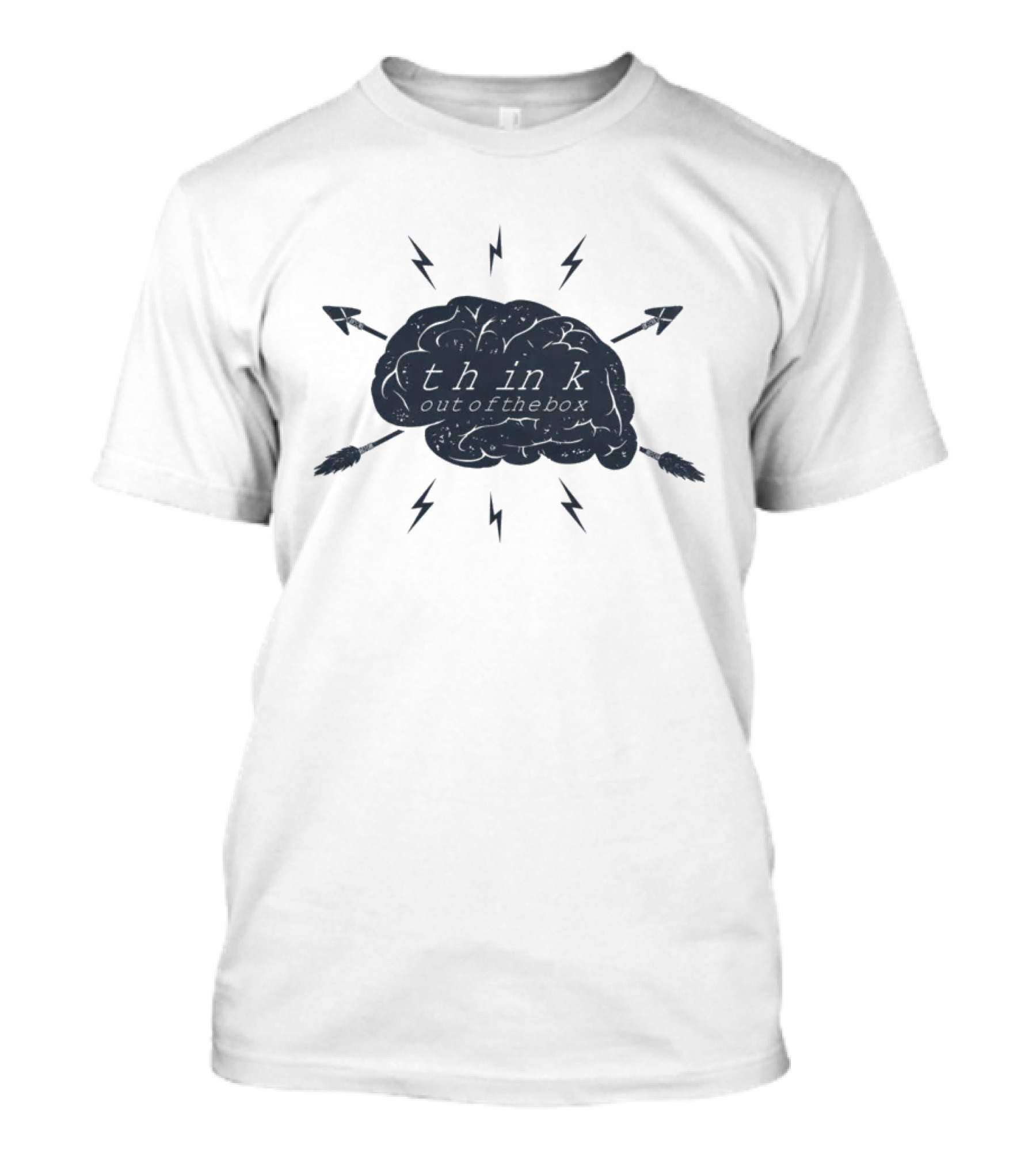 Think Out Of The Box Brain With Arrows And Lightning Bolts T-Shirt