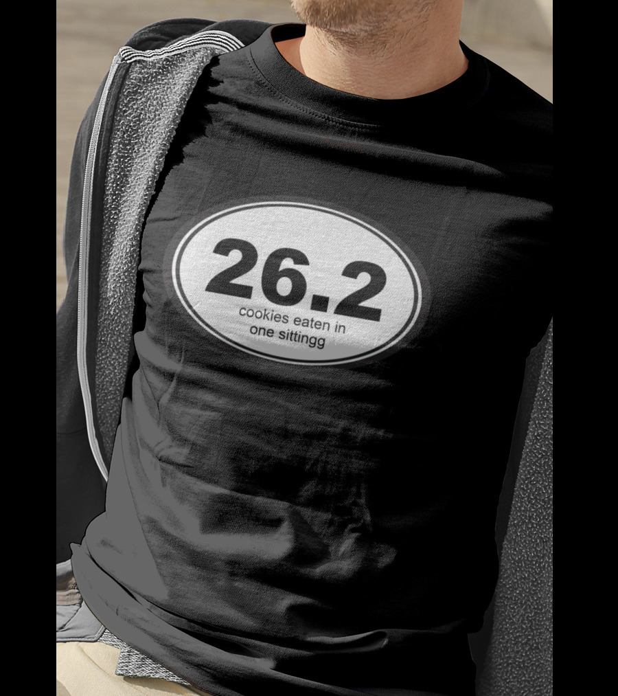 26.2 Cookies Eaten In One Sittingg Oval Marathon Humor T-Shirt
