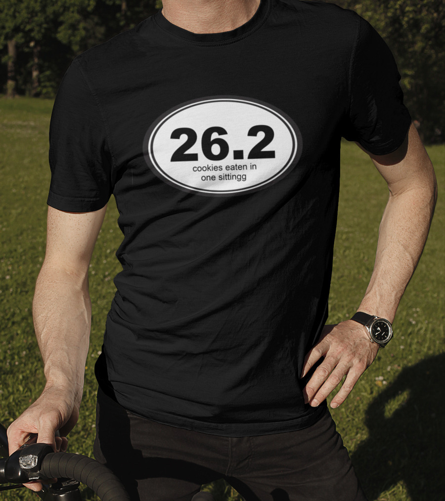 26.2 Cookies Eaten In One Sittingg Oval Marathon Humor T-Shirt