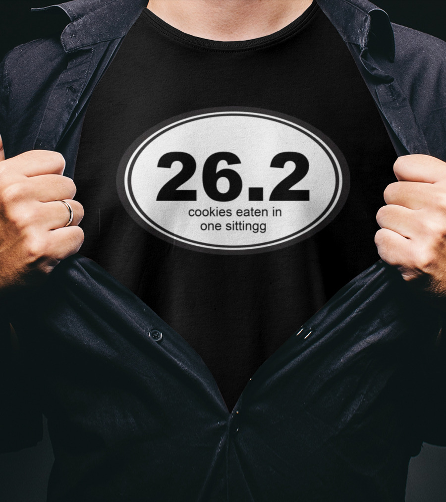 26.2 Cookies Eaten In One Sittingg Oval Marathon Humor T-Shirt