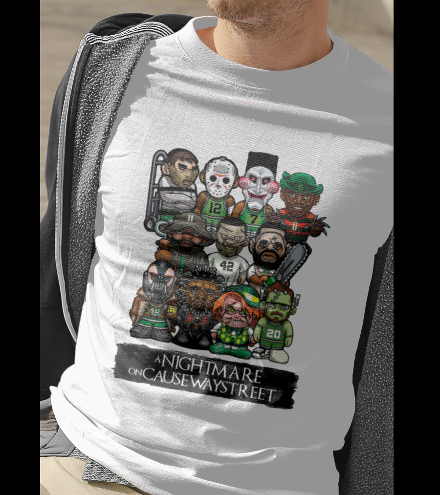 A Nightmare On Causeway Street With Horror Characters And Sports Themes T-Shirt