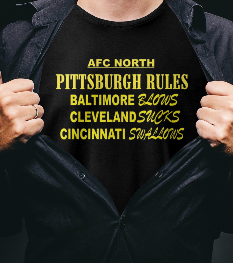 AFC North Pittsburgh Rules Baltimore Blows Cleveland Sucks Cincinnati Swallows T-Shirt