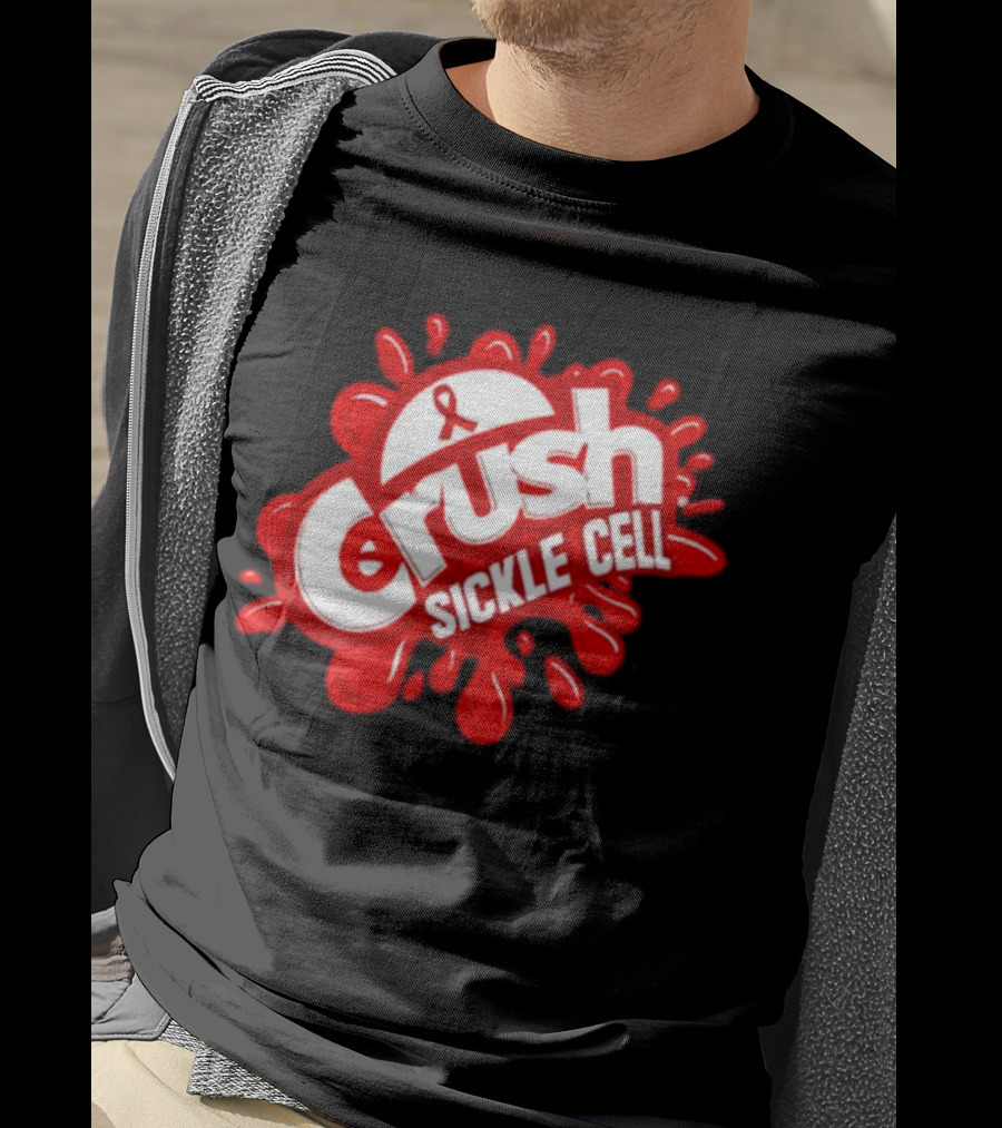 Crush Sickle Cell Awareness Red Ribbon T-Shirt