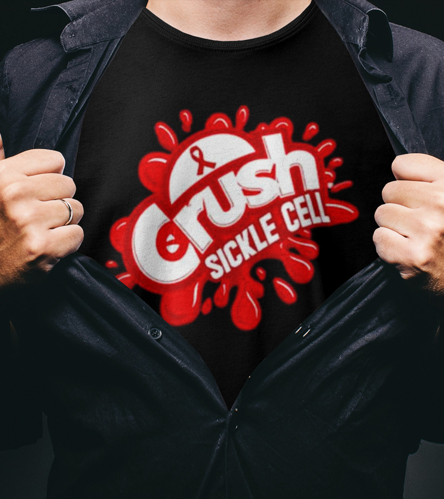 Crush Sickle Cell Awareness Red Ribbon T-Shirt
