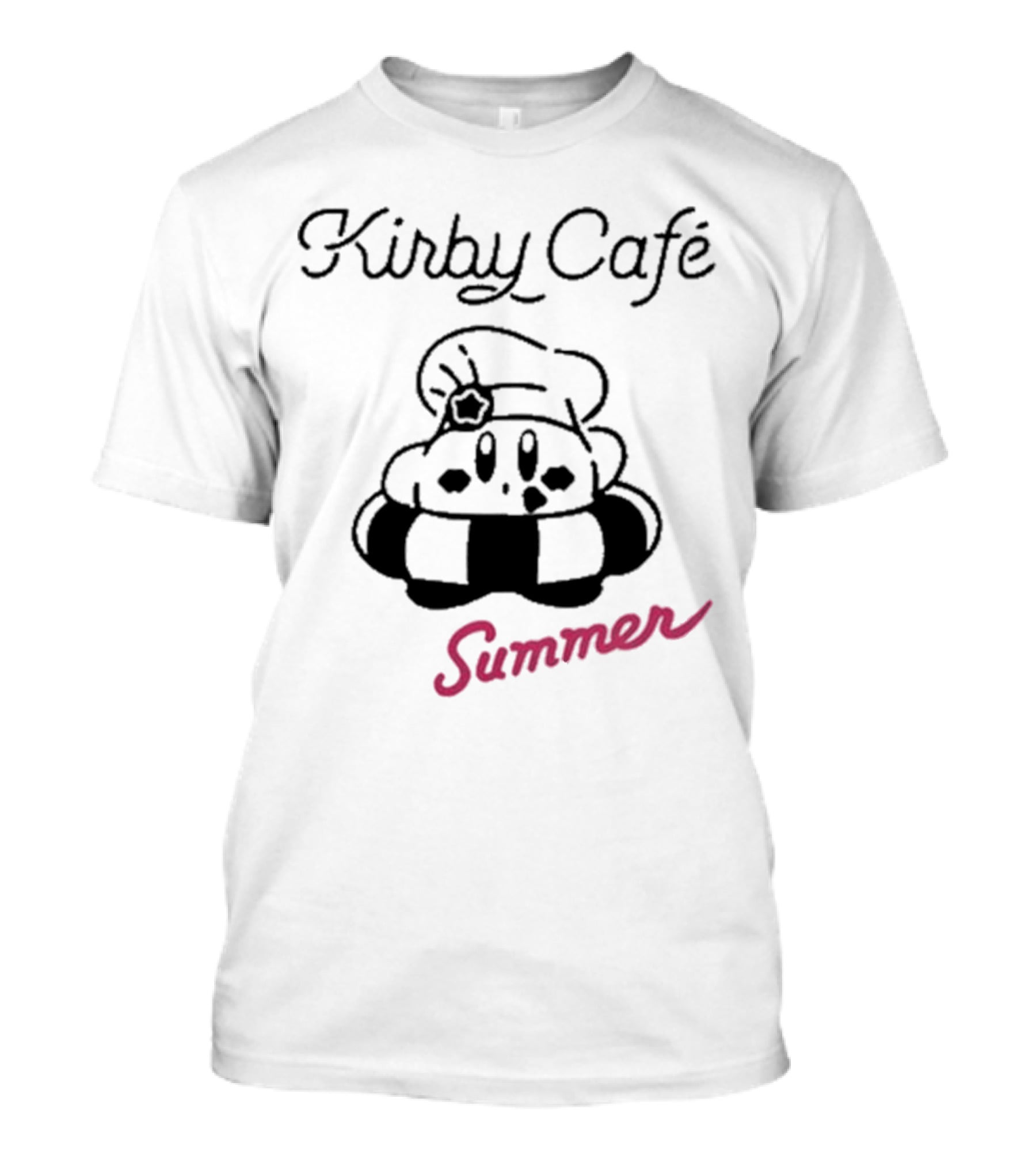 Kirby Café Summer Kirby Wearing Chef Hat With Inner Tube T-Shirt
