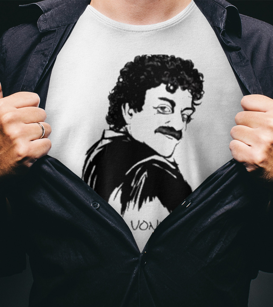 Kurt Vonnegut Black And White Stylized T-Shirt