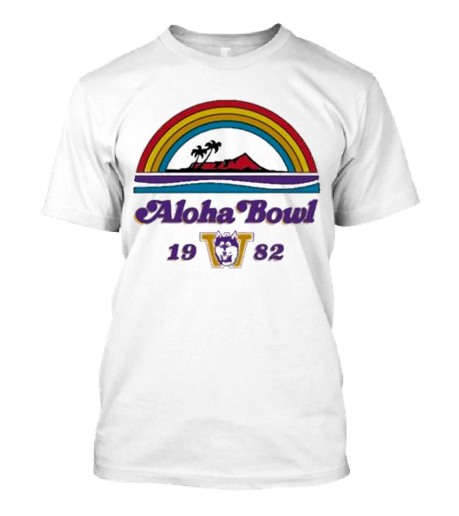 Aloha Bowl 1982 Washington Rainbow Island Vintage Ringer T-Shirt