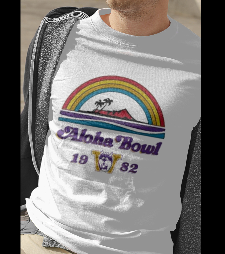 Aloha Bowl 1982 Washington Rainbow Island Vintage Ringer T-Shirt