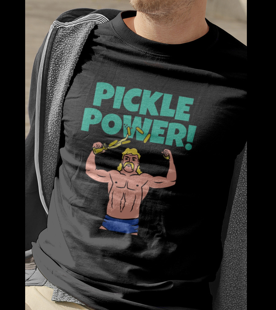 PICKLE POWER Strongman Warrior With Pickle Jar T-Shirt