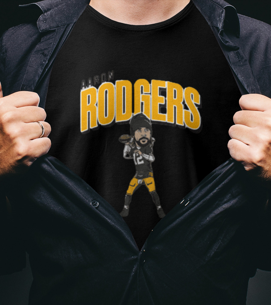 Aaron Rodgers Caricature Football Player T-Shirt
