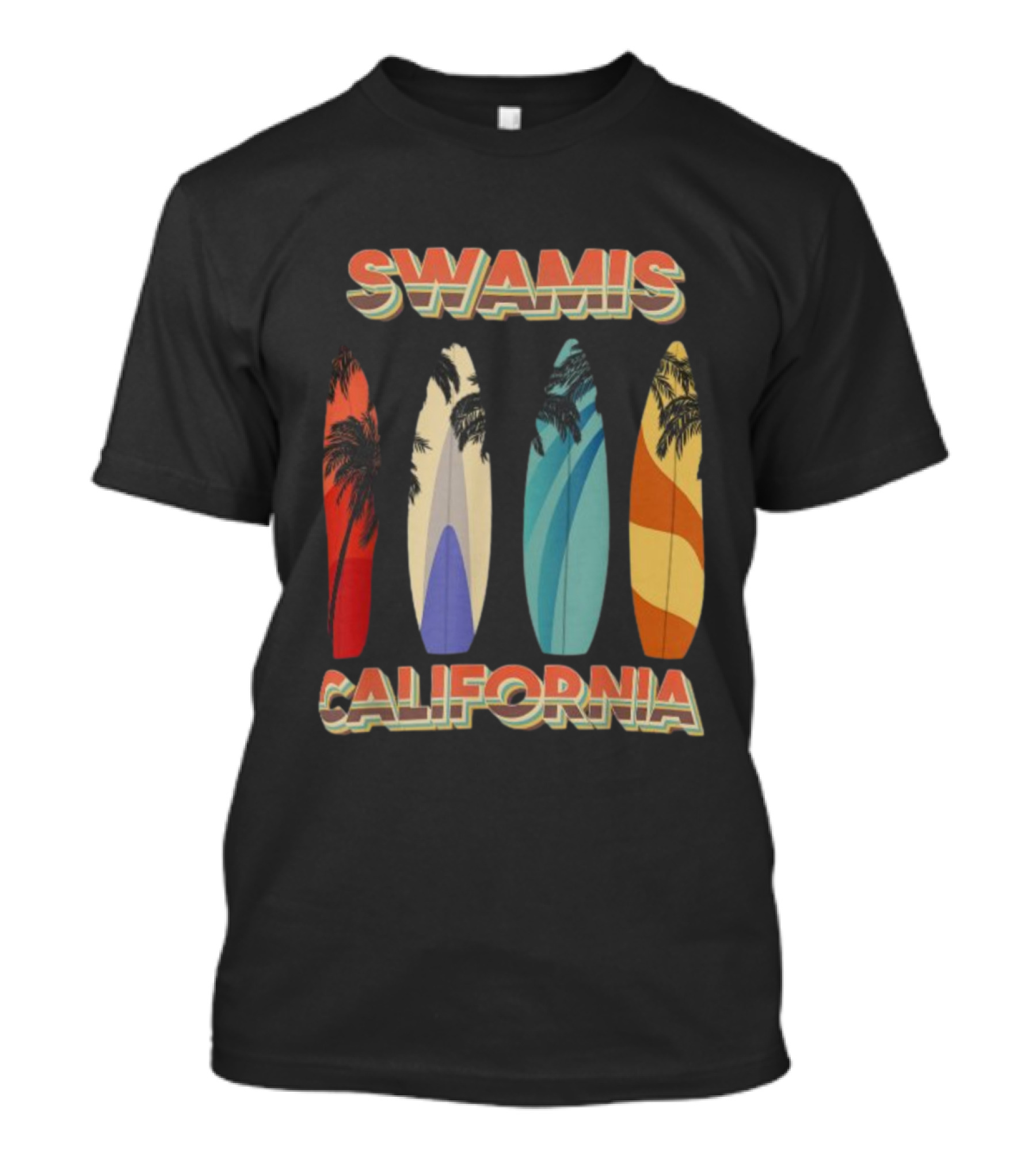 SWAMIS California Surfboard Palm Tree T-Shirt