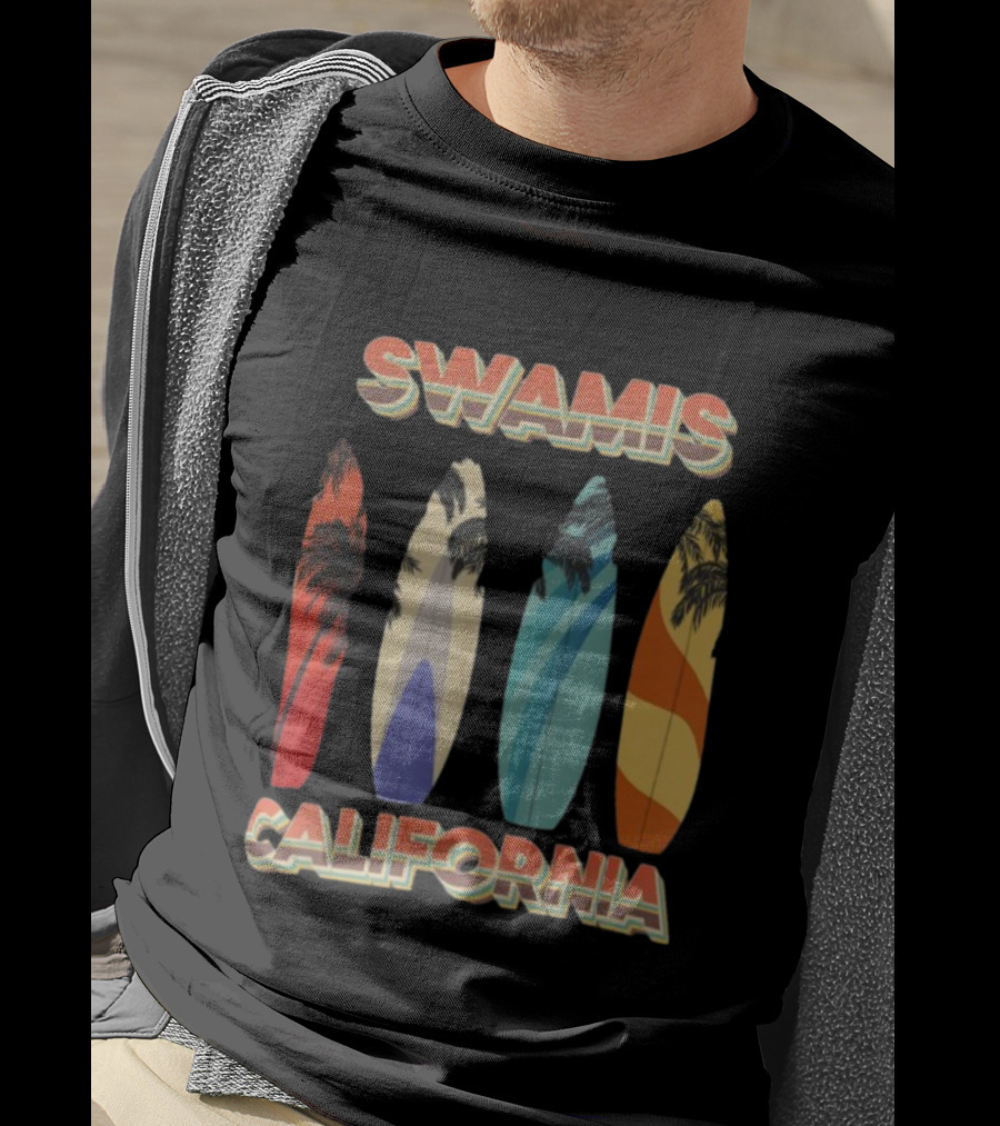 SWAMIS California Surfboard Palm Tree T-Shirt