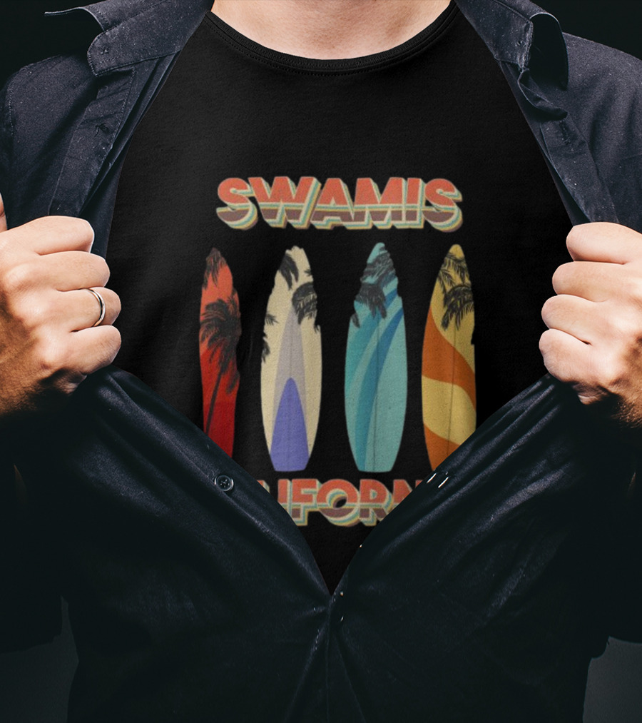SWAMIS California Surfboard Palm Tree T-Shirt