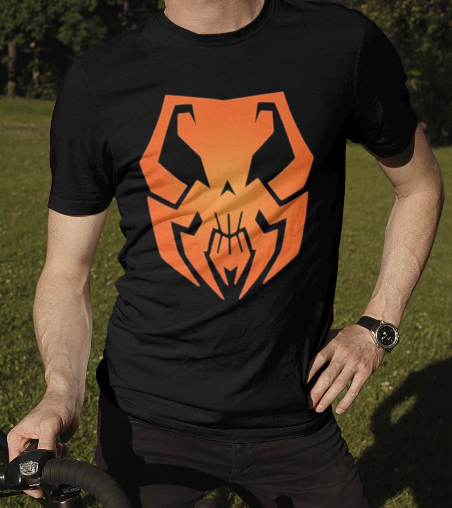 20xx Skull Hexadecimal Orange Robotic Face T-Shirt