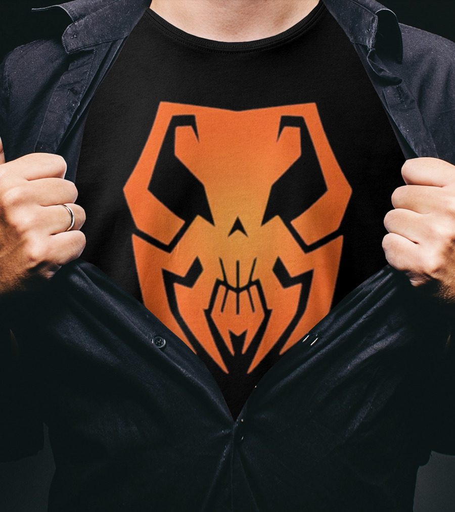 20xx Skull Hexadecimal Orange Robotic Face T-Shirt