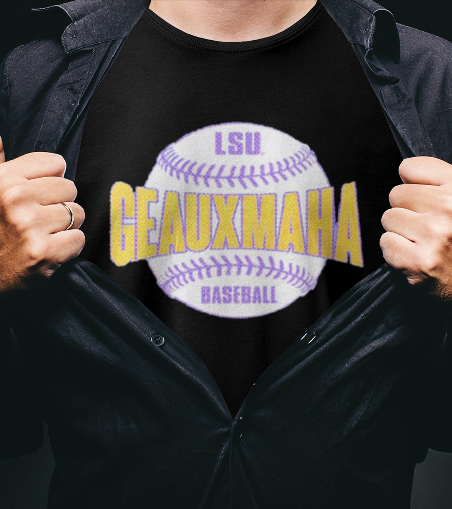 LSU Tigers GEAUXMAHA Baseball T-Shirt