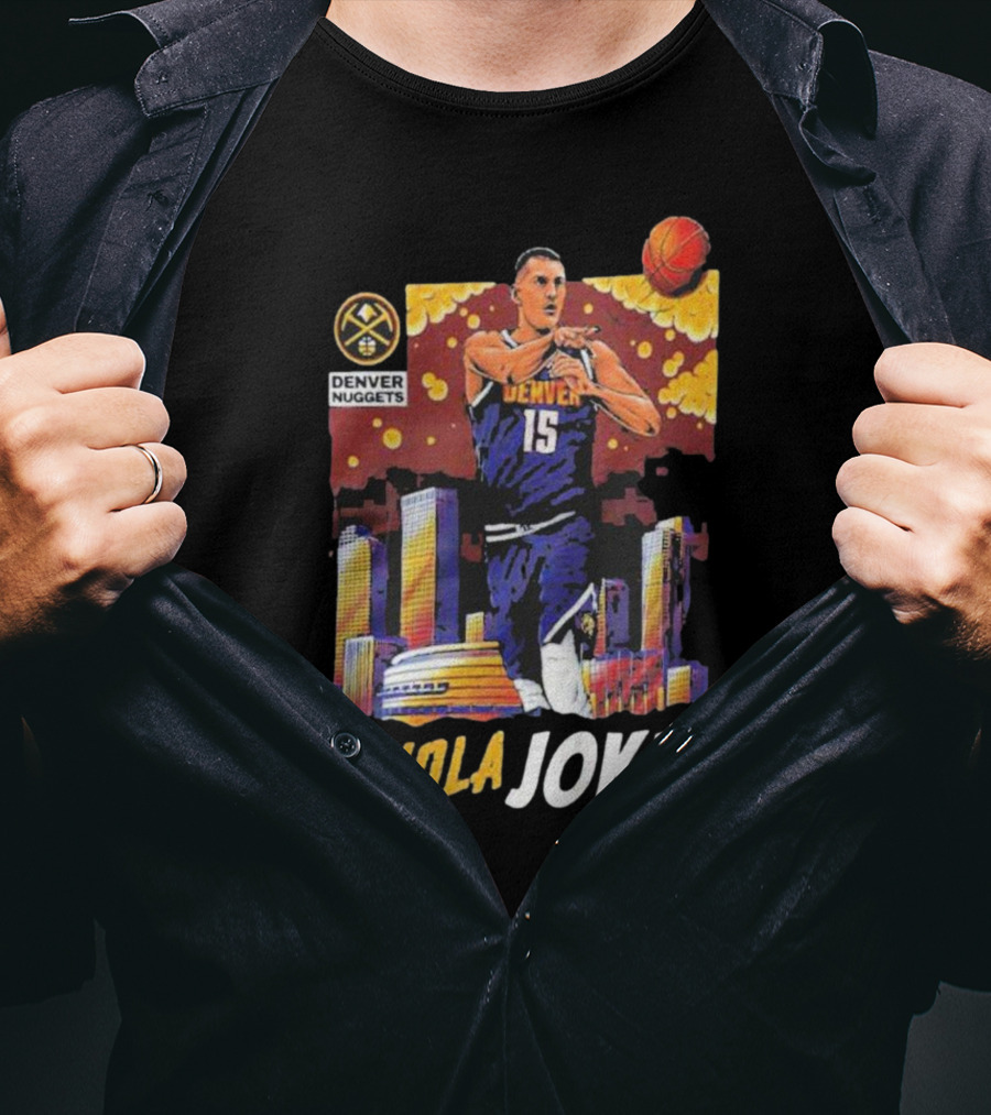 Nikola Jokic Denver Nuggets Nba Player Basketball Skyline T-Shirt